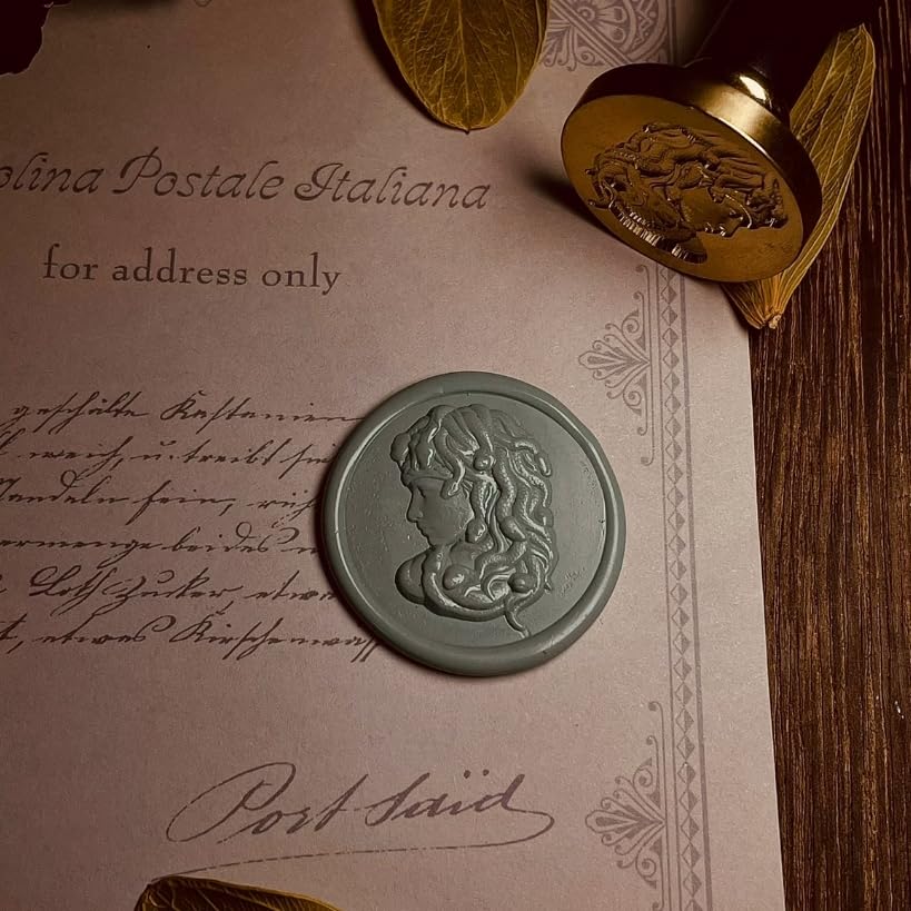 Mceal Wax Seal Stamp 3D Engraved Wax Stamp for Journals and Envelopes Greek Mythology - Medusa