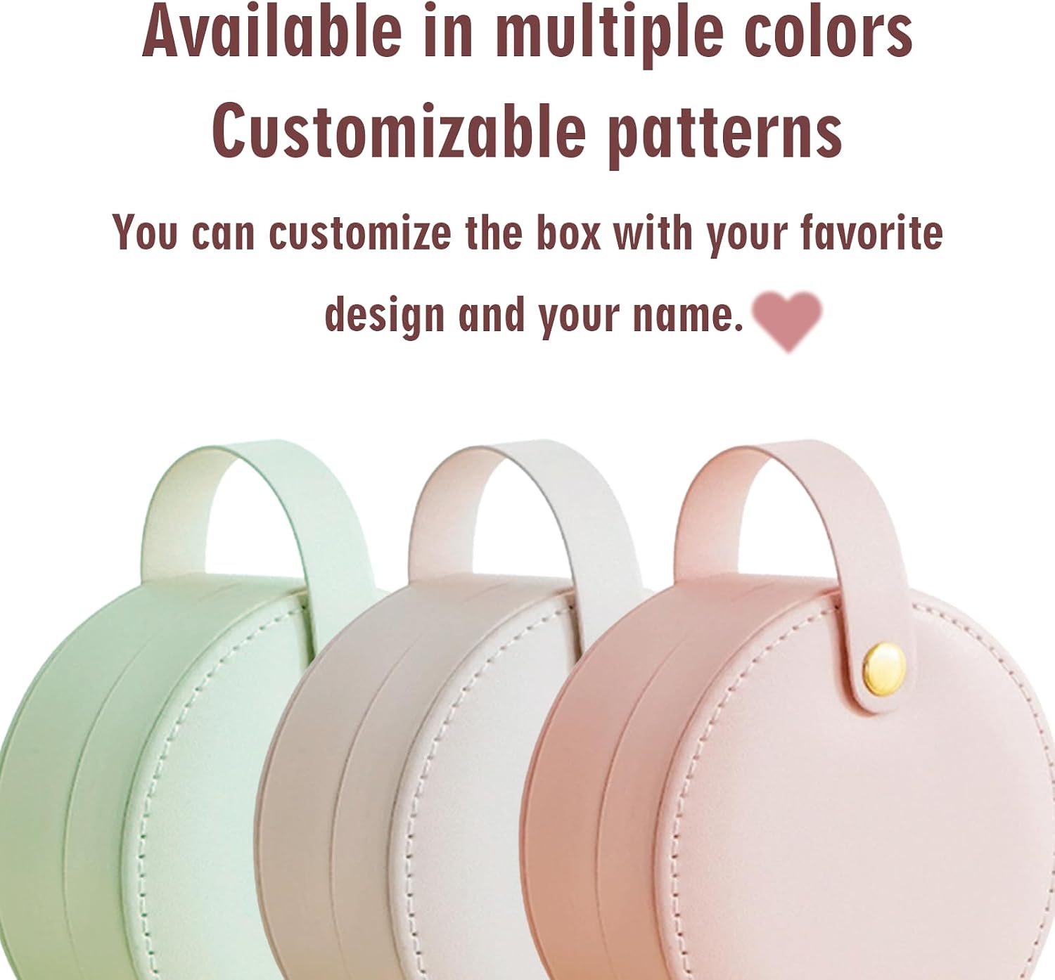 Personalized Travel Jewelry Case with Name & Birth Flower, Custom PU Leather Jewelry Organizer Box for Women, Compact Jewelry Storage for Rings Necklaces Earrings, Bridesmaid Birthday Gift