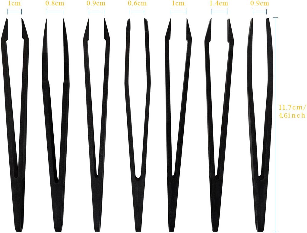 7pcs Precision Anti-static Tweezers, Marrywindix Plastic Tweezers for Electronics Jewelry-making Repairing