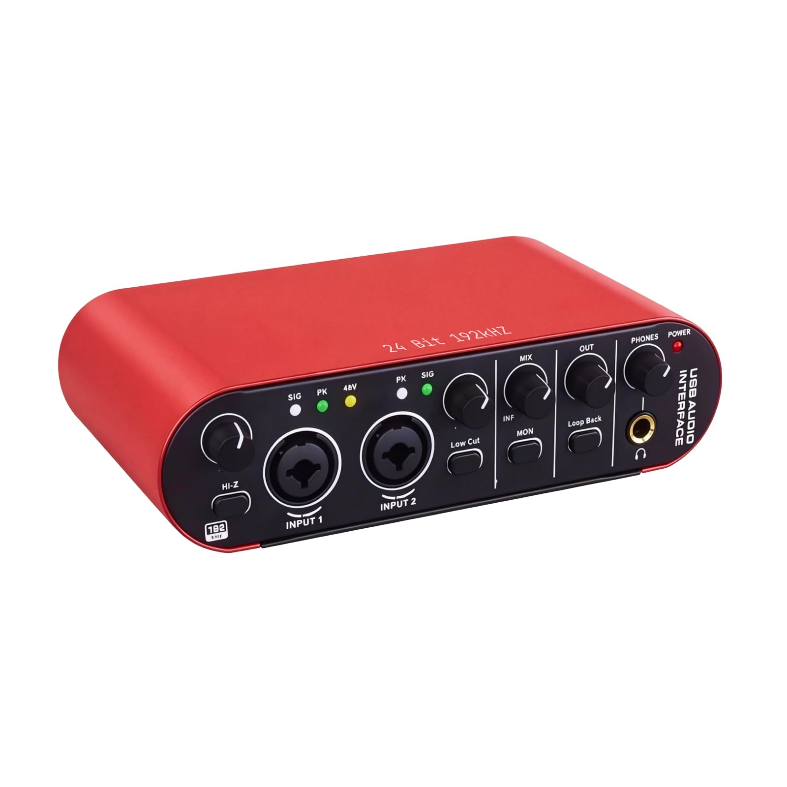 Audio Interface 2-Kanal-USB für Computer, Smartphones und Tablets, Aufnahmen HiFi-Soundqualität für Gitarristen, Vokalist, Podcaster oder Produzenten