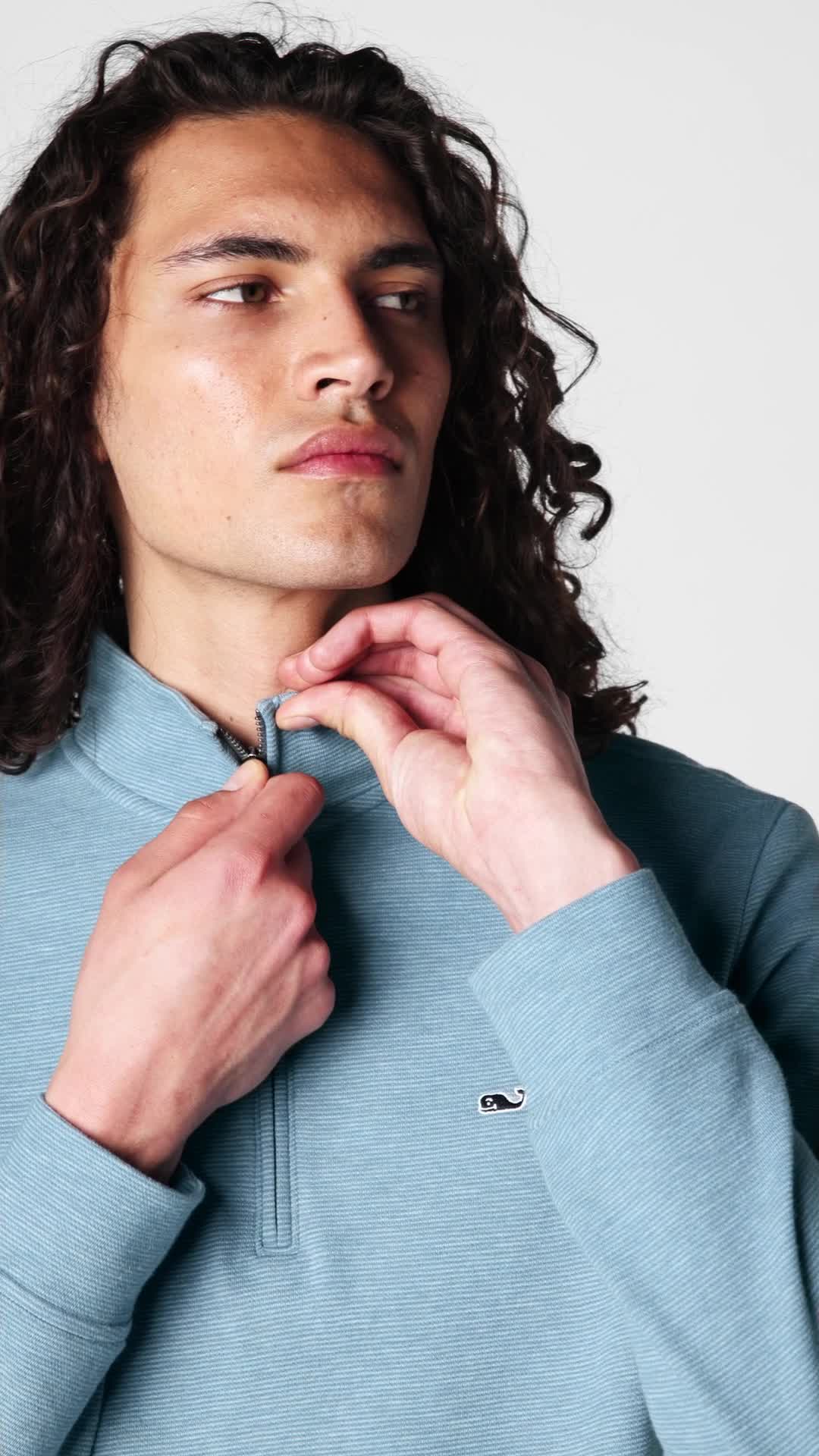 vineyard vines Saltwater Quarter-Zip, Blue Mirage, XS at Amazon