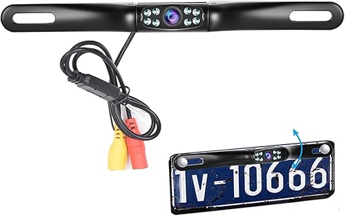 Luces LED de 18 infrarrojos Cámara de visión trasera para automóvil, cámara de visión nocturna Ultra HD, cámara de marcha atrás podofo de 145 de