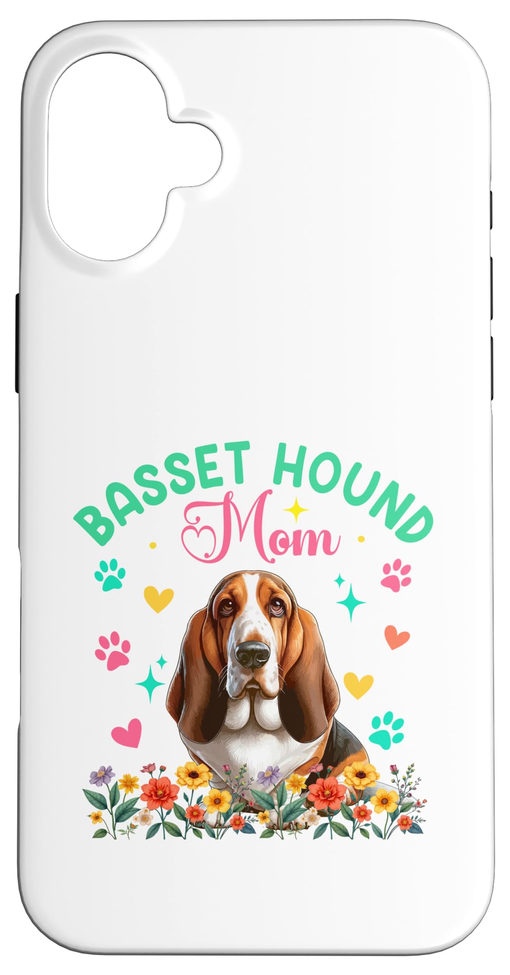 Basset Hound Mom Mother's Day Floral Cute Dog Owner Group Case for iPhone 16 Plus