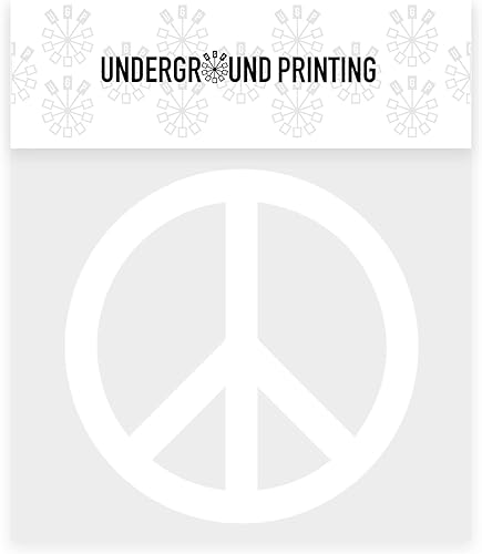 Miniatura 8 de Adhesivo de vinilo con símbolo de la paz histórico de la impresión subterránea, con texto en inglés "Live Love 60", color negro