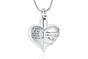 Imrsanl Heart Cremation Urn Necklace Pendant for Human Ashes: A Fragment of...