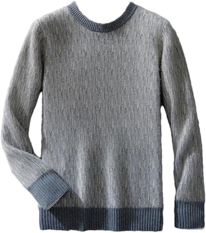 Men's Winter Cashmere Sweater Round Neck Loose Pullover Knitted Wool Bottoming Shirt Business Sweater