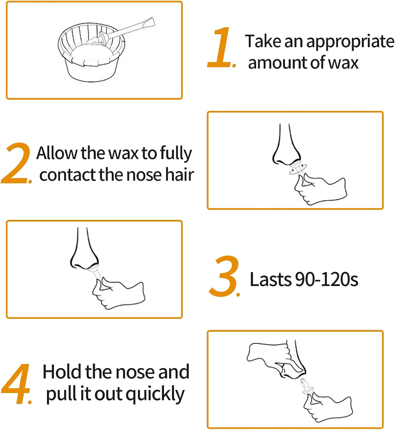 Nose Waxing Kit 50g Nose Hair Removal Beads 8 Pieces Safe Wax Sticks