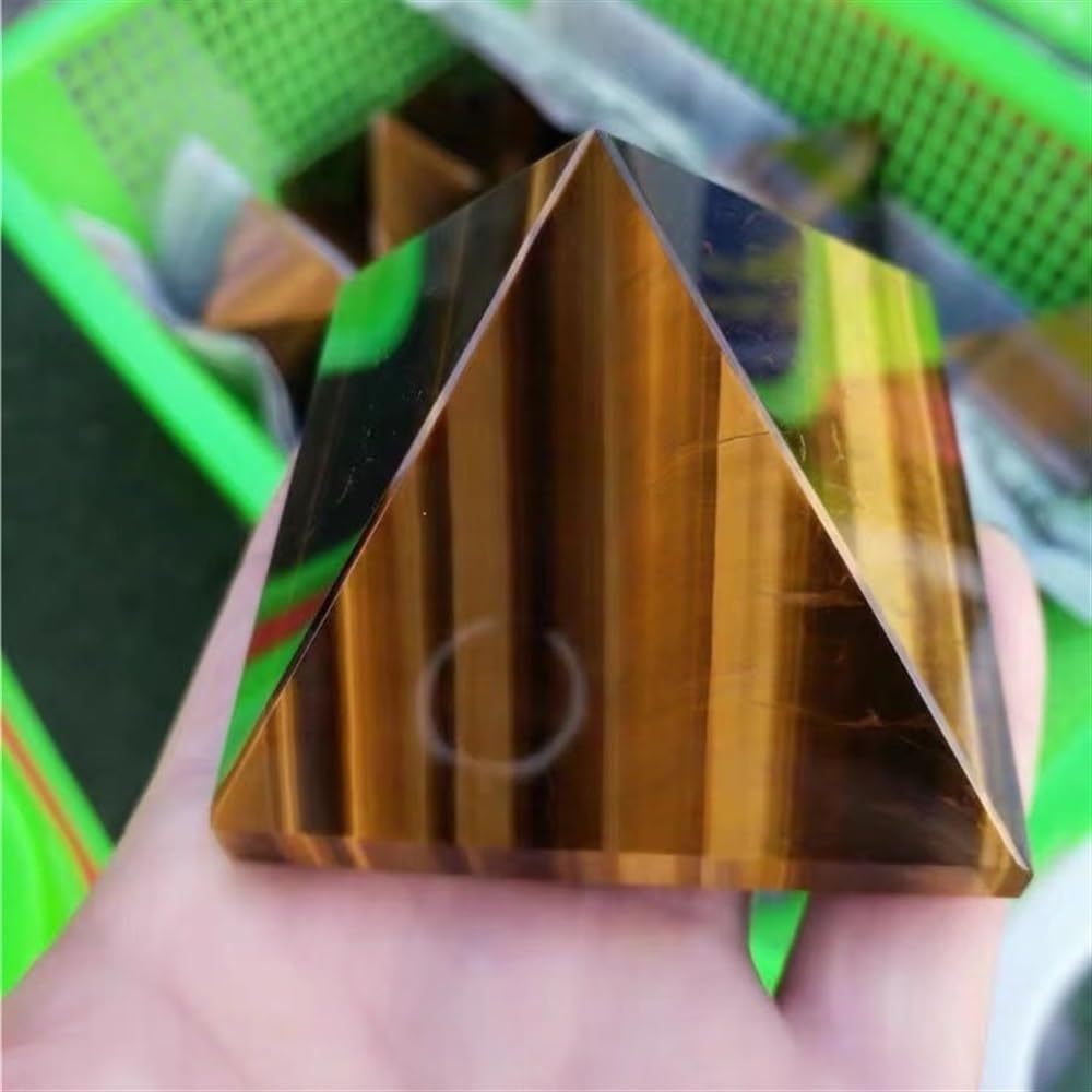 KatLin Natural Tiger Eye Pyramid. Crystal Pyramid Ornaments (Size : 50-60mm)