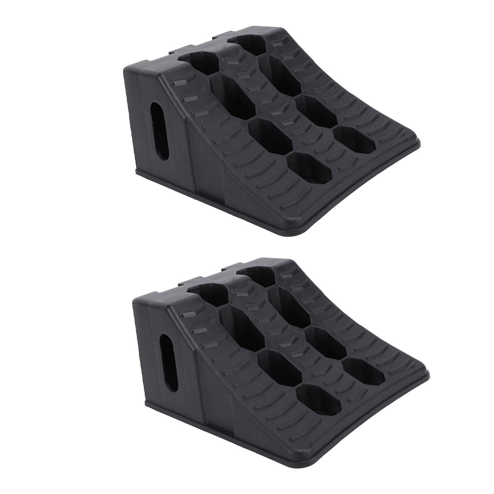 Cuña para Ruedas 2 Unidades, Antideslizante Estable Alta Resistencia en HDPE 225 x 180 x 120 mm para Remolques de Viaje Caravanas y Furgonetas