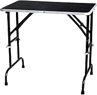 Master Equipment 36x24 Adjustable Height Grooming Table - Chrome Foldable Pet Grooming Station, 200 lb Capacity