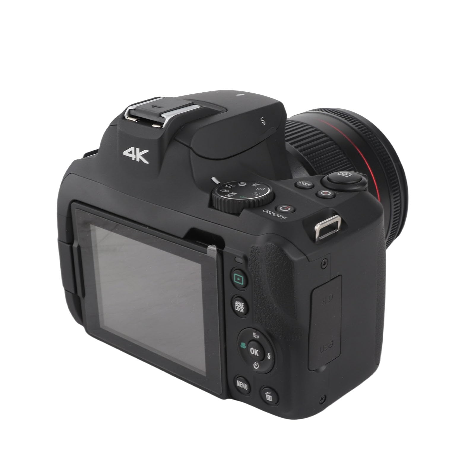 Tbest Cámara Digital 4K, Compacta para Fotografía y Vídeo WiFi 64MP 12x 30x Zoom óptico Enfoque Automático Pantalla Abatible de 270 Grados Cámara Vlogging con Aplicación