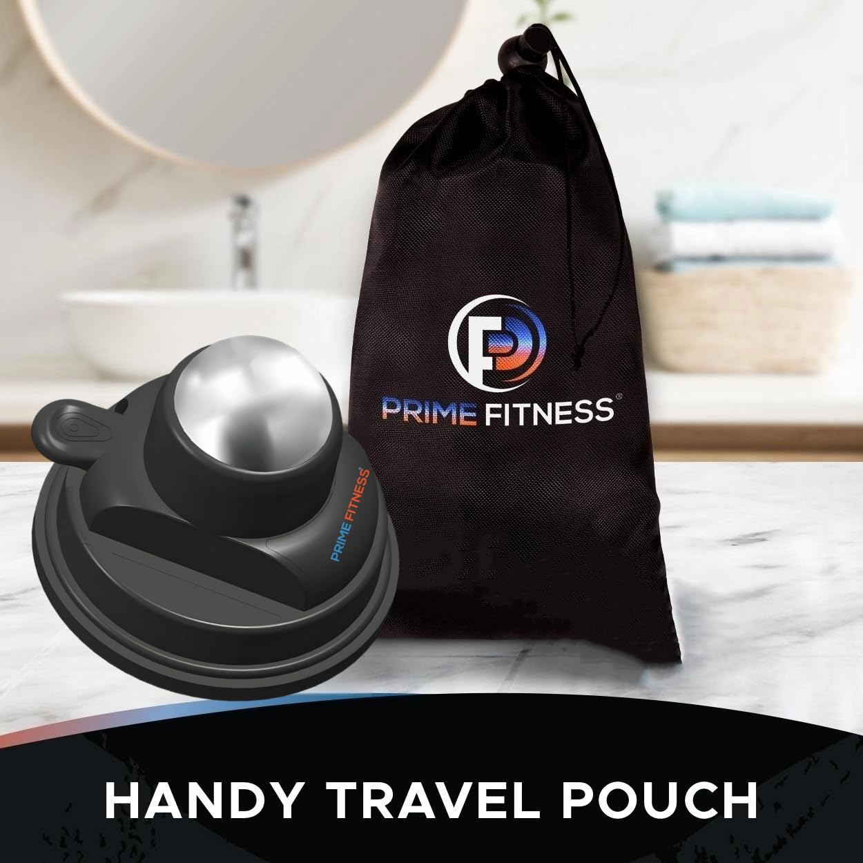 PRIME Fitness Bola de masaje montada en la pared, terapia de frío, masajeador de espalda montado en la pared, palo criogénico, alivia el dolor muscular (masajeador de pared 360)