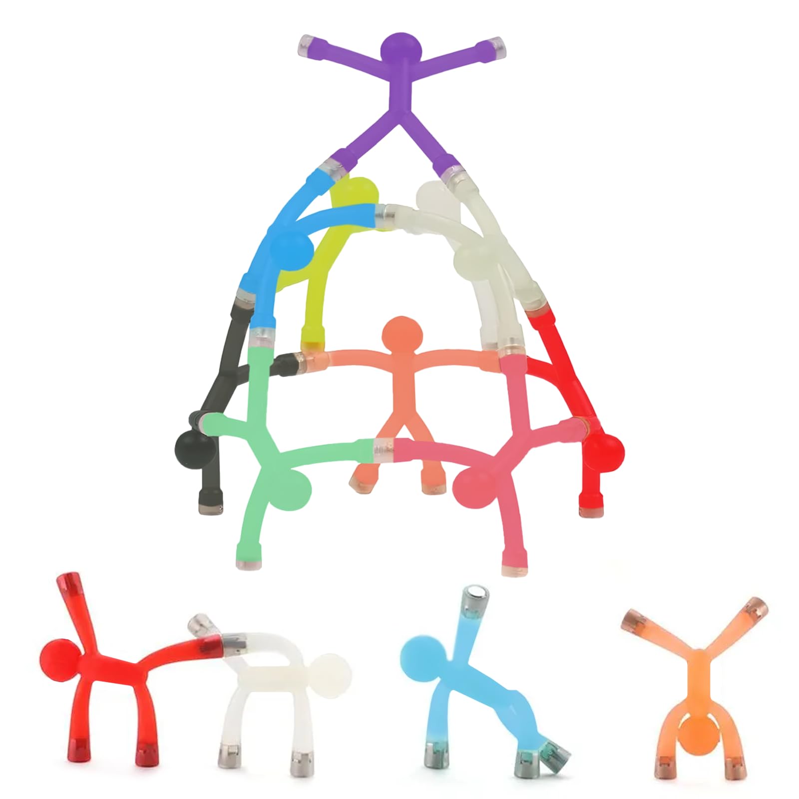 Fridge Magnetic Men, 10 Pcs Magnetic People Toys, Colorful Flexible Rubber Magnets for Kids All Age Fidget Travel Toys Fridge Magnets for Refrigerator, Door, Office, Classroom Decor,Whiteboard
