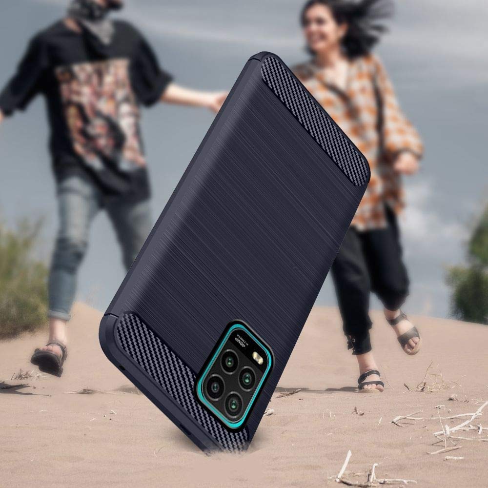 EbestStar Cover Per Xiaomi Mi 10 Lite In TPU Con Effetto Carbonio E Vetro Temperato 9H Incluso