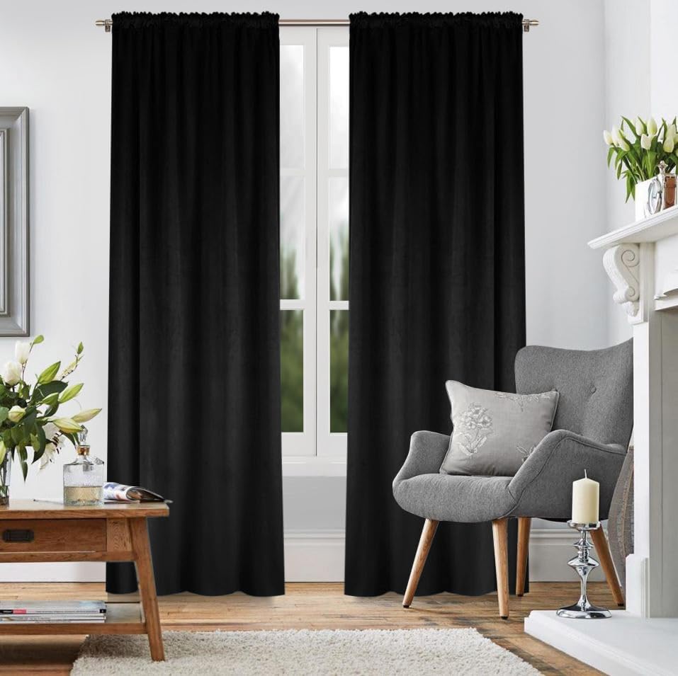 FLYing Curtains Samtvorhang Mit Kräuselband – Blickdicht, 145×250 Cm, Cremig – Für Wohnzimmer, Schlafzimmer & Büro