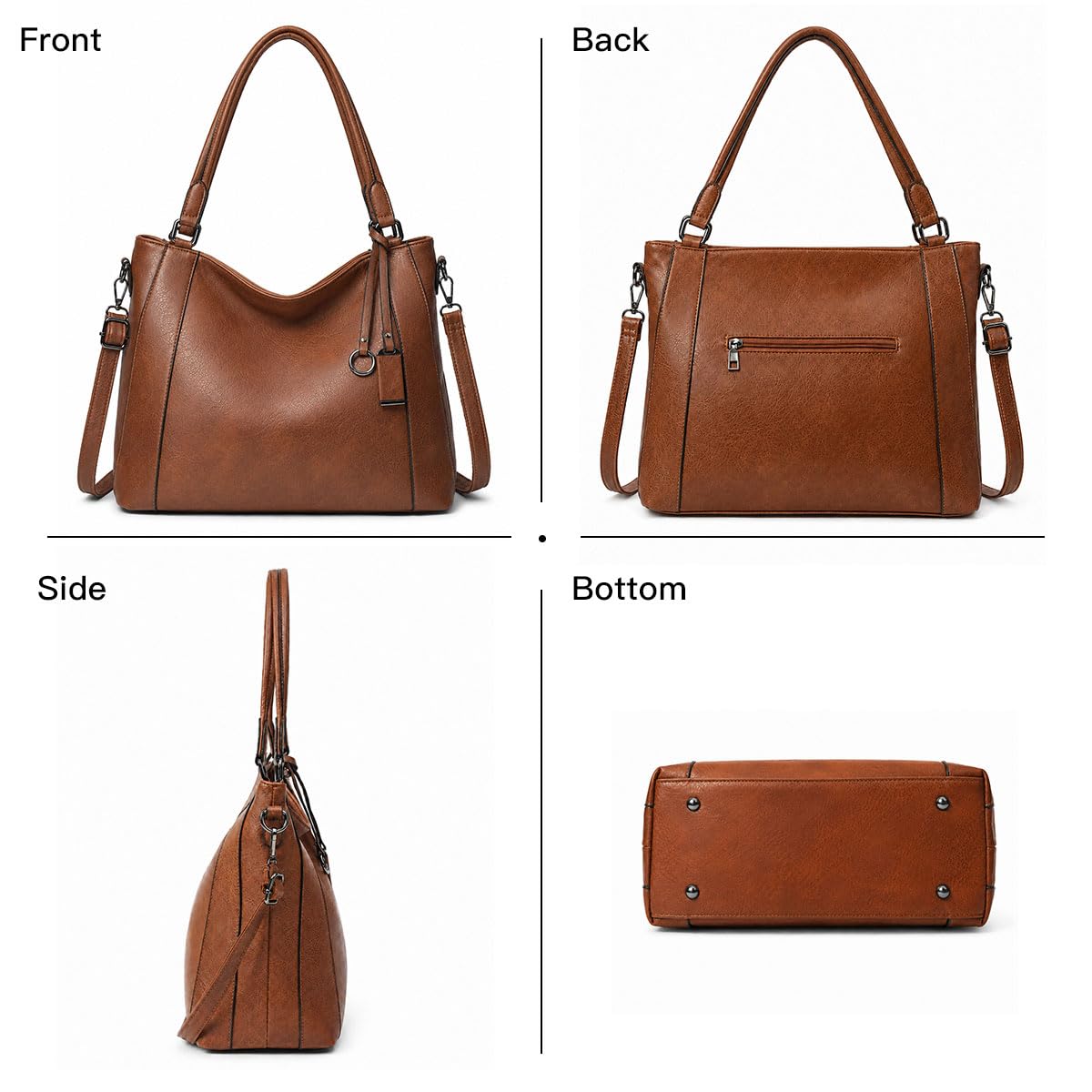 GAEKEAO Bolso Tote Mujer Gran Capacidad, Bolso Shopper Mujer Piel PU Con Correa Ajustable, Modelo Práctico Para Trabajo Y Estudios, Estilo Clásico Y Moderno