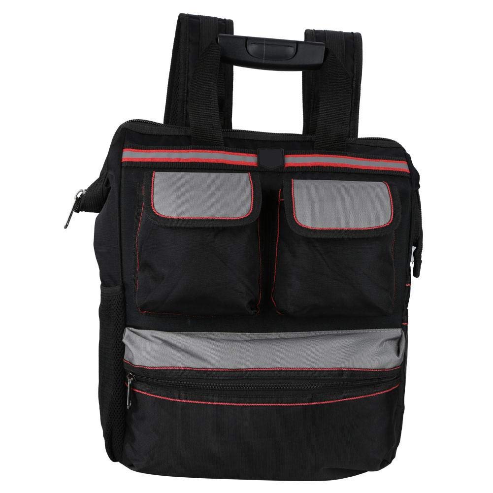 Zaino Porta Attrezzi, Organizzatore per Zaino per la Riparazione di Attrezzi Multiuso In Tessuto Oxford 16,5 X 12,6 X 5,9 Pollici (Nero)