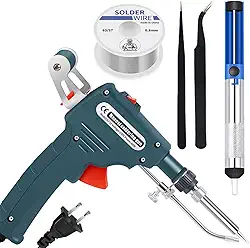 Kit de Solda 60W 220V Uniwity com Pistola Automática, Sugador, Fio de Estanho e Pinças – Ferramenta Completa para Reparo Eletrônico com Alimentação Contínua