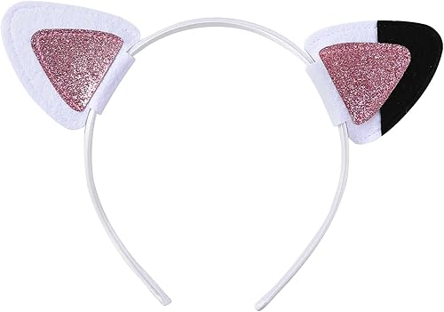 Miniatura 1 de Obavioy Cat Ears Headband for Girls Large Glitter Hairband Accessories Halloween Christmas Costume Party Supplies