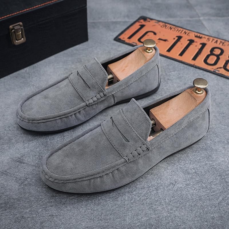 Men's Loafers Shoes Round Toe Suede Vamp Penny Loafer Shoe Comfortable Anti-Slip Lightweight Fashion Slip-on3