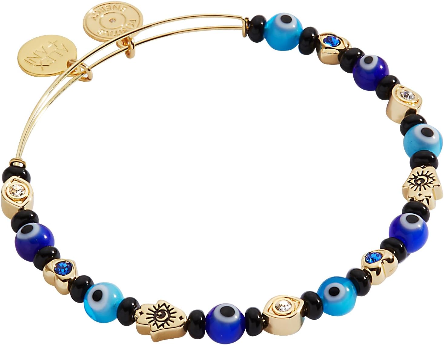 Alex and Ani Evil Eye Bracelets - Sapphire & Crystal Stones, Nickel-Free, Radiant Evil Eye Jewelry for Women
