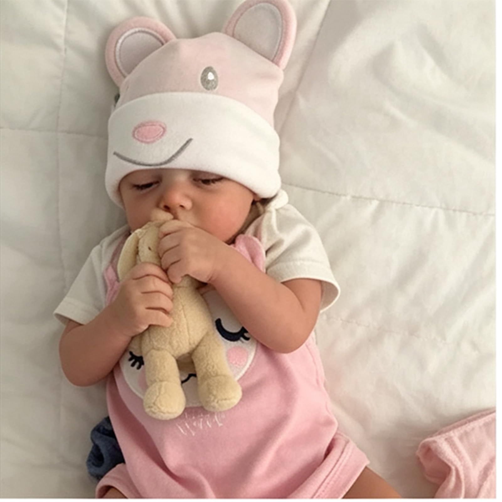 Reborn Baby Doll 50 cm realistyczna miękka winylowa lalka Reborn Baby Doll wygląda jak prawdziwe dziecko zamknięte oczy uśmiechnięta dziewczyna ręcznie nadaje się do prania lalki