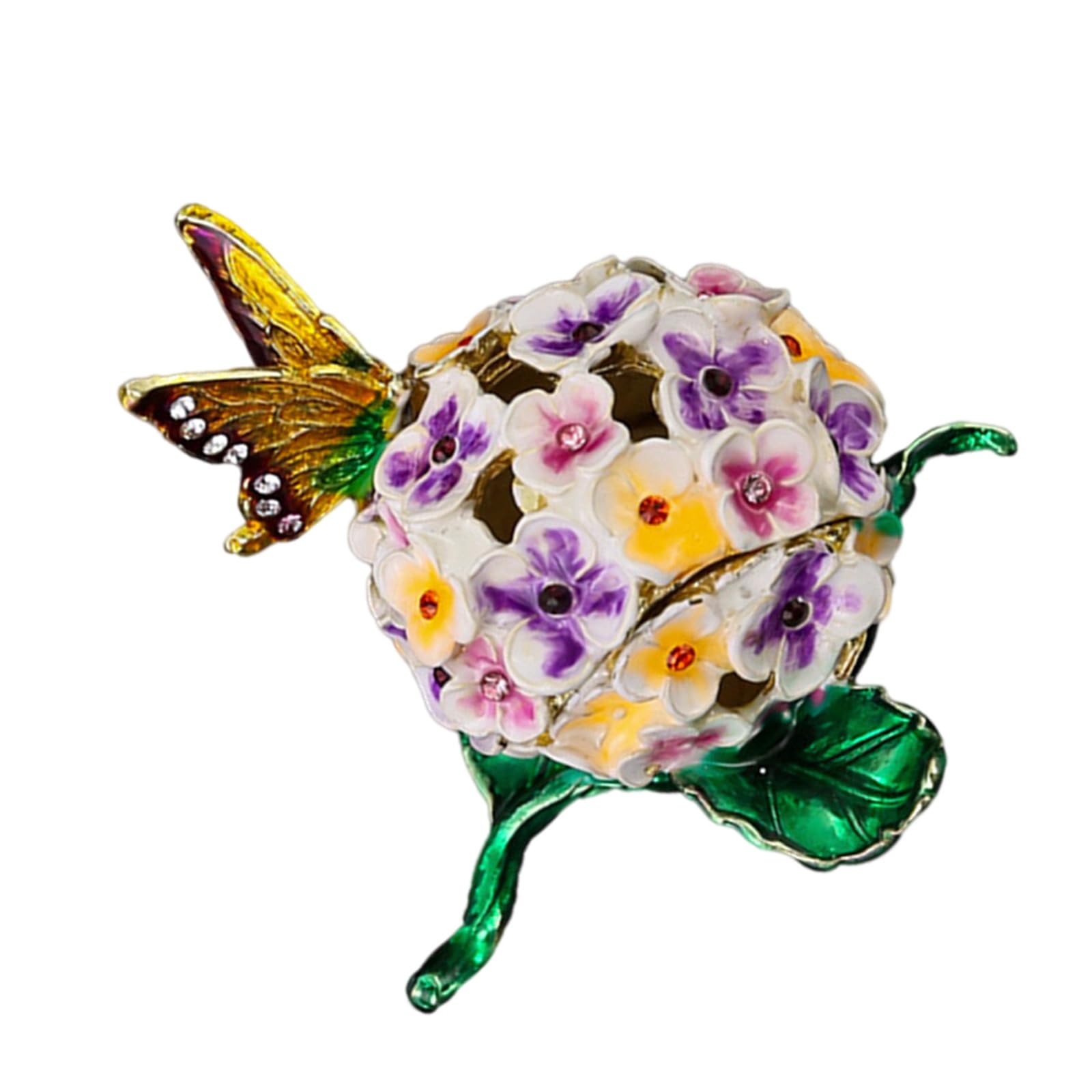 Buxuaaaa Romance European Enameled Butterfly Design Jewelry Case with Multi Layer Compartments Jewelry Organizers for Accessories Romance Butterfly Container