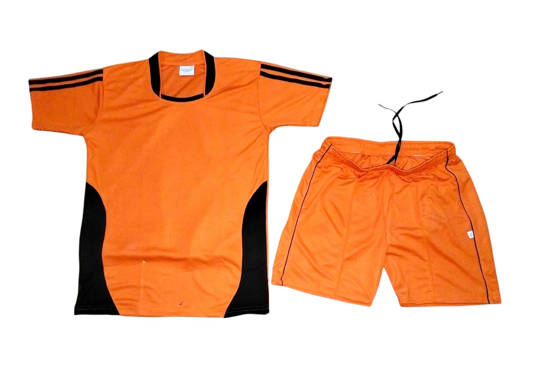 Sports Jersey Set with Shorts, Light Blue and White, Short Sleeve T-Shirt, Athletic Wear (Orange, 40)-image-4
