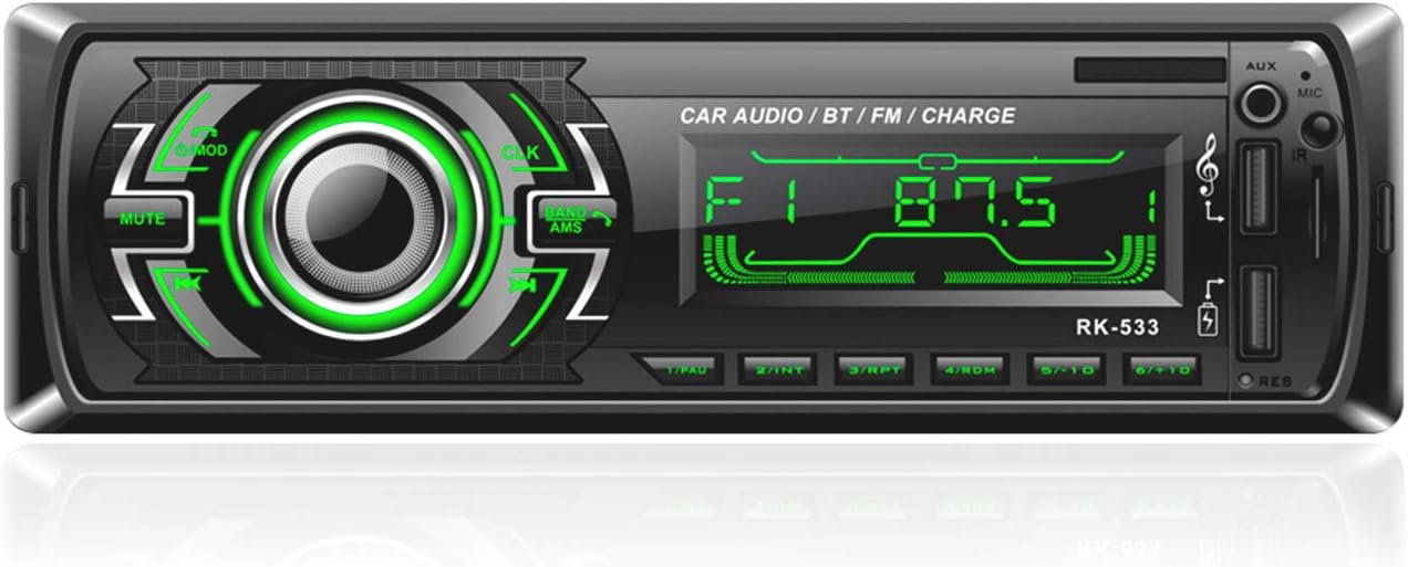 Bosszi Car Stereo Bluetooth, 4x60W 1 Din Car Radio FM Radio, Bluetooth Hands-free Receiver Car MP3 Player with Steering Wheel Control, Supports RDS/AUX/USB/SD