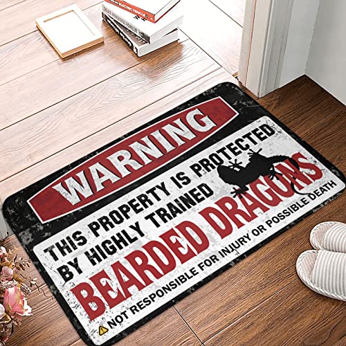 Tapis de bain Friends Warning Bearded Dragon devant la douche pour passionnés de reptiles