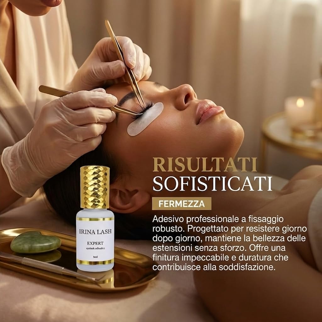 Colla per ciglia Extension, Volume Expert, Registrazione sanitaria, Asciugatura rapida in 0,5 secondo, incollatura in 7 sec, 5 ml nero per extension - Irina Lash