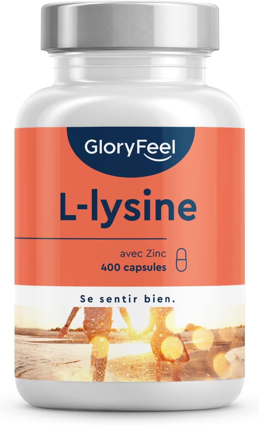 LLysine avec Zinc Hautement Dosée, 400 Capsules avec 1000 mg de Lysine