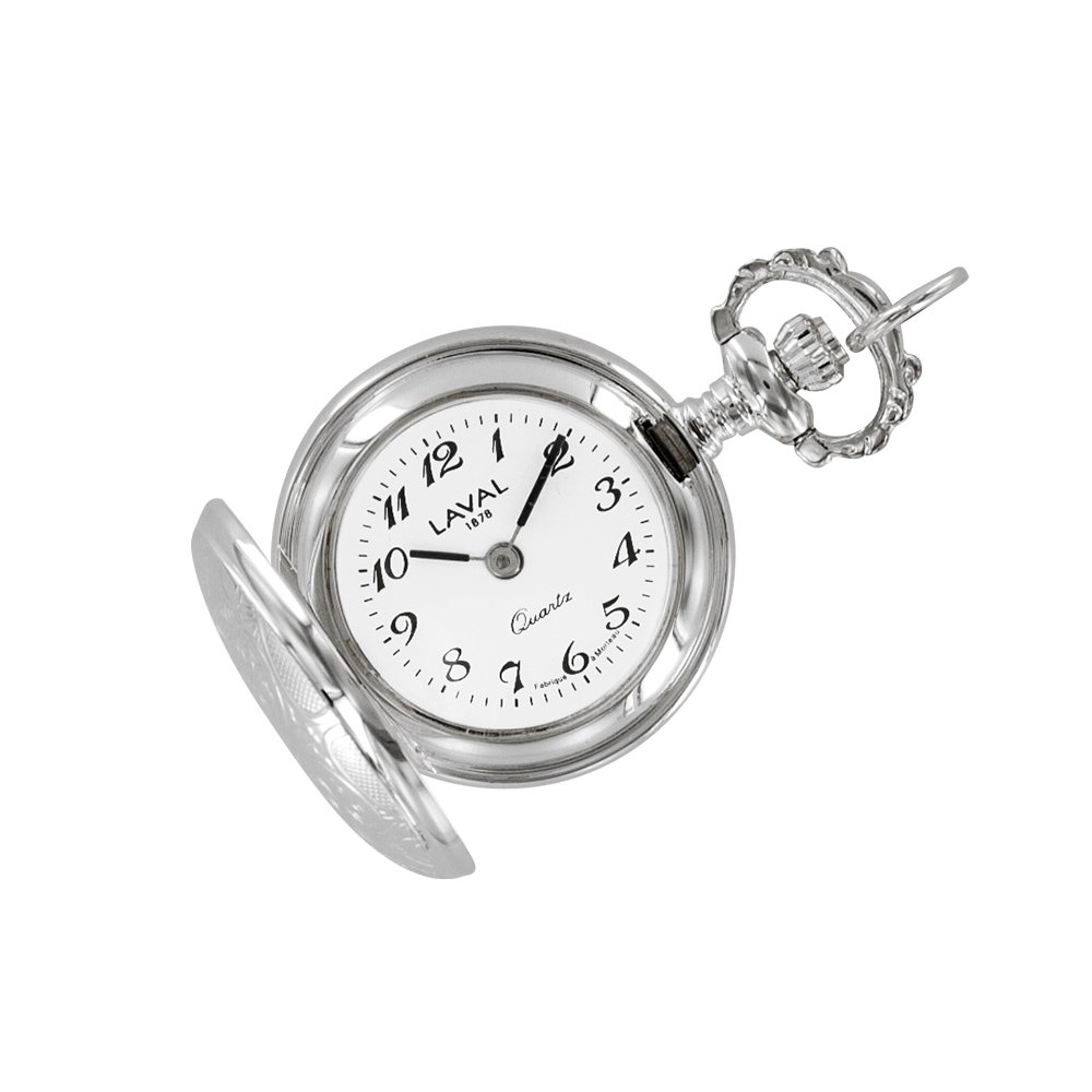Montre Pendentif Jouailla Argentée - Mouvement Suisse Ronda - Bijouterie Depuis 1788
