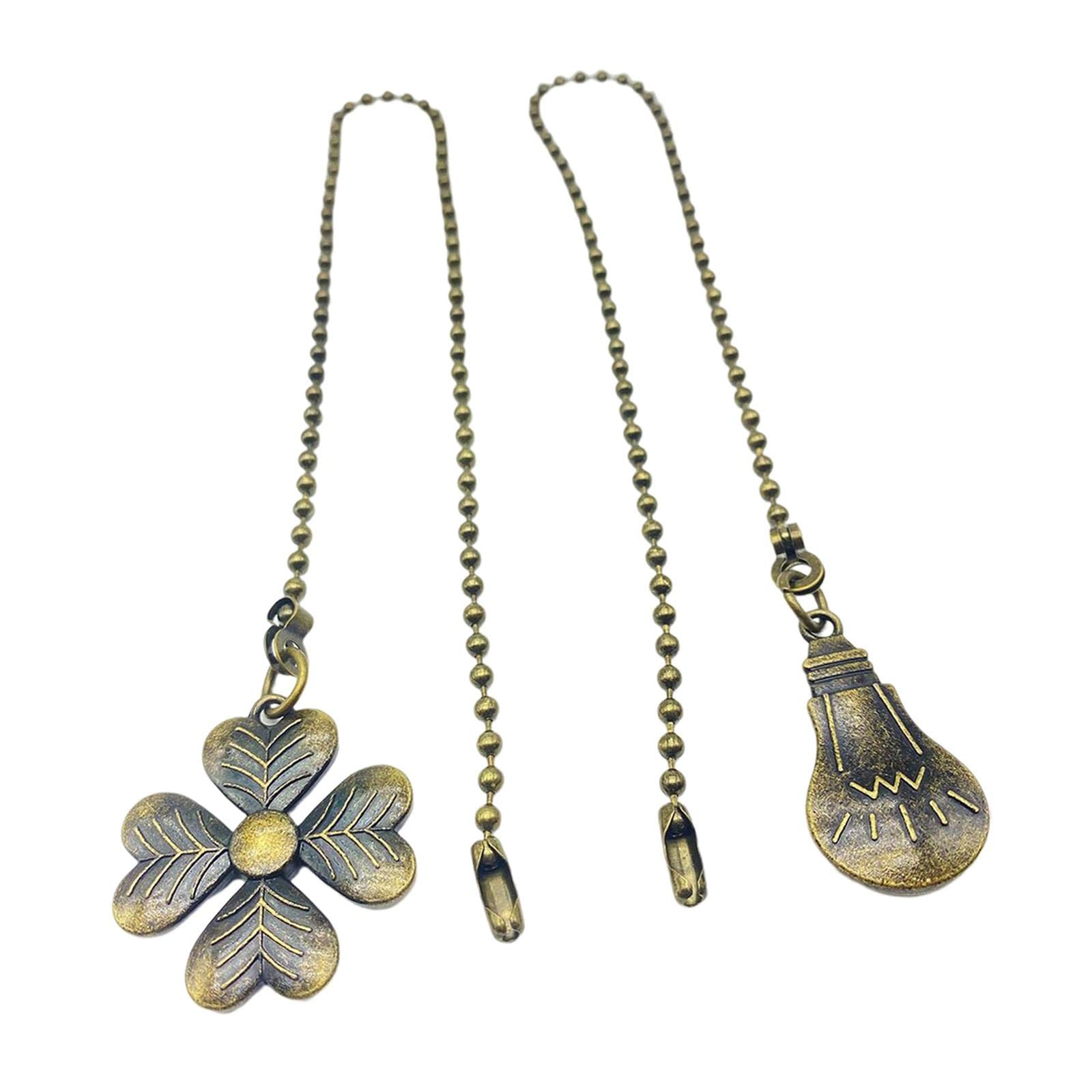 WOVEBIUS Fan Extension Chain Ceiling Fan Ornaments Lamp Beaded Ceiling Fan Pull Chain Brown,Bronze,45cm