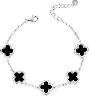Sterling Silver Clover Bracelet Set