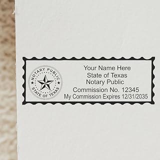 Slim Texas State Seal Notary Stamp, TX Notary Stamp, Slim Design, Easy to Carry and Portable,Rectangular Imprint, Impression Size 7/8" x 2-1/4"