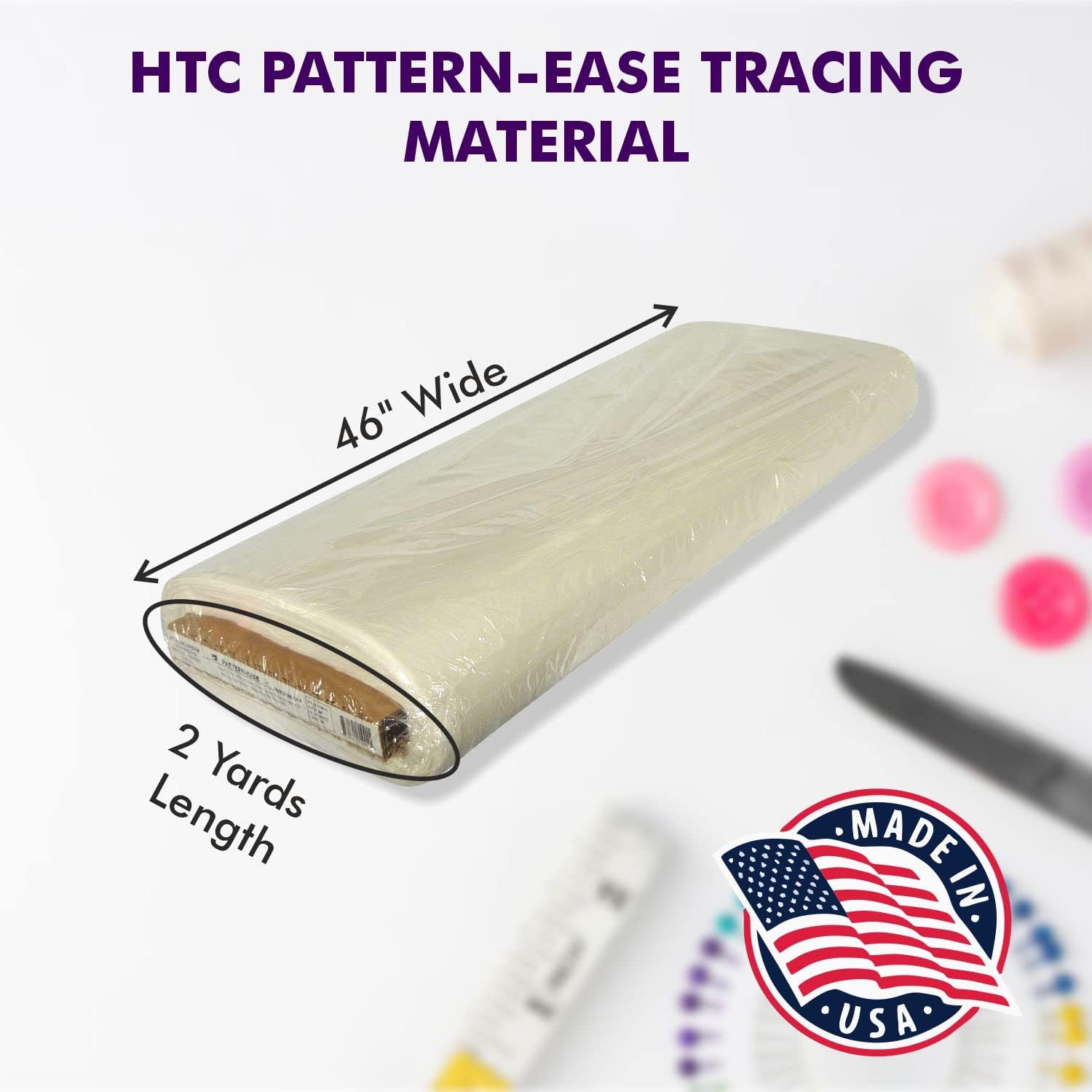 Pattern-Ease Nonwoven Durable Tracing Material HTC3100-1, 46 Inches Wide, Light Interfacing Sold in 2 Yard Package