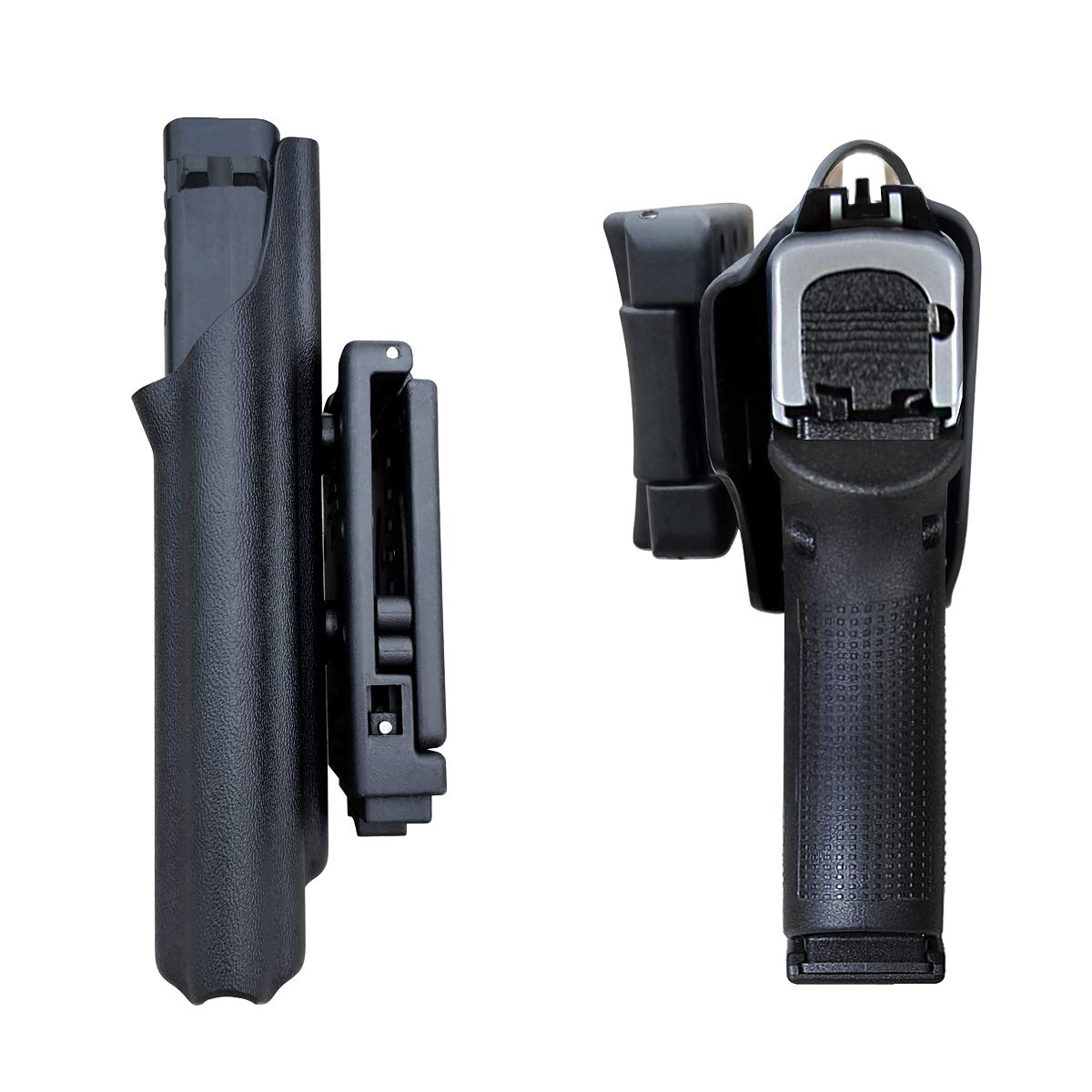 Glock 43 holster, Glock 43x holster OWB Kydex Funda Custom Fit: Glock 43 / Glock 43X (Gen 1-5) Pistol - Transporte exterior de la pretina - Clip de cinturón de 1.5-2 pulgadas - Adj. Width Height Retención de inclinación, Entrada ensanchada