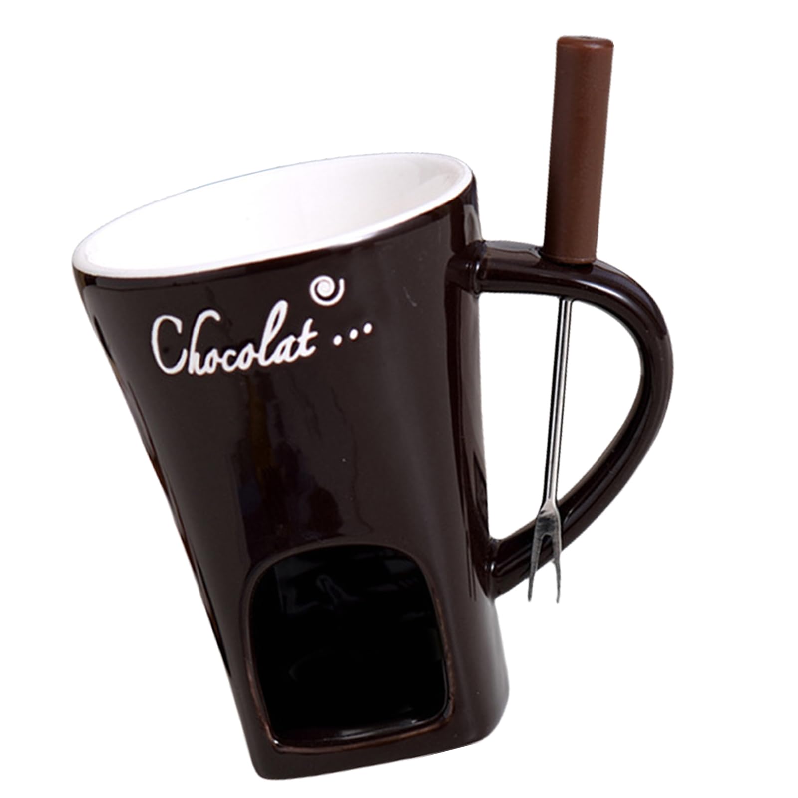 NEWFT Convenient Ceramic Fondue Cup Accessory Individual Ceramic Fondue Cup Perfect For Chocolate Butter And Cheese Melting