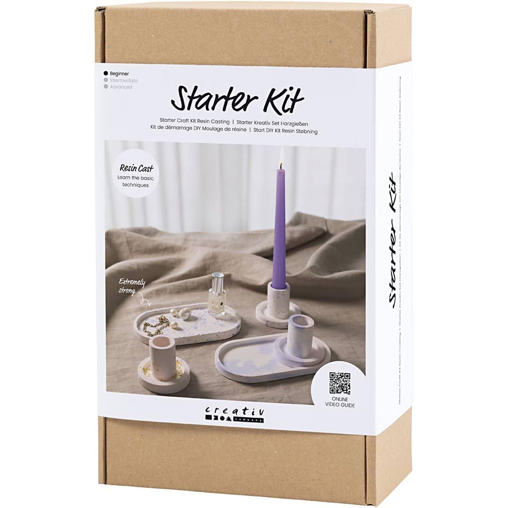 Starter Kreativ Set Gießharz / Harzgießen, Kerzenhalter und Tabletts