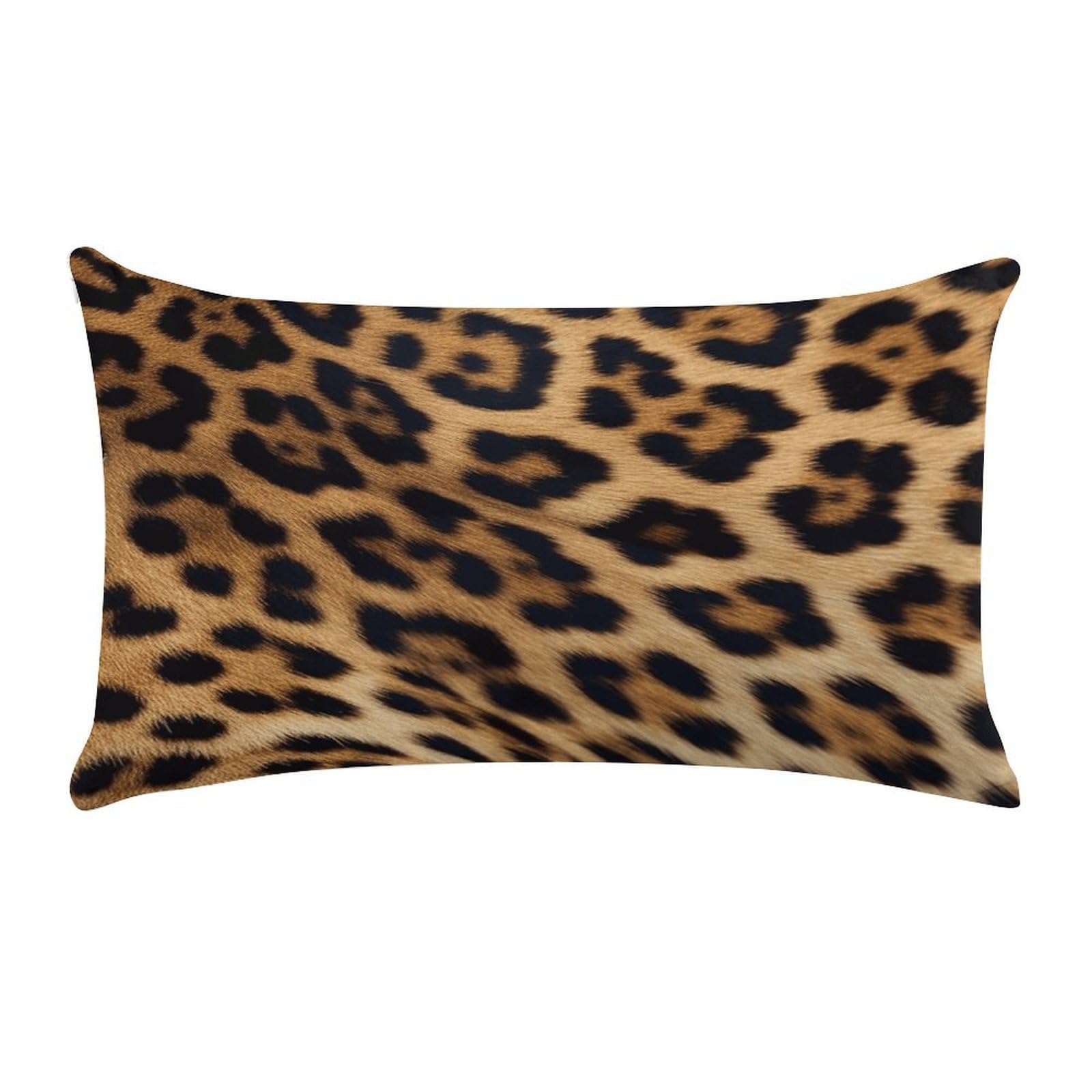 MUSM Rough Leopard Print Throw Pillow Cover Rectangle Short Plush Pillowcase Soft Luxury Decorative Lumbar Throw Pillow Case with Zipper Short Plush Cushion Cases 12 X 20 Inch