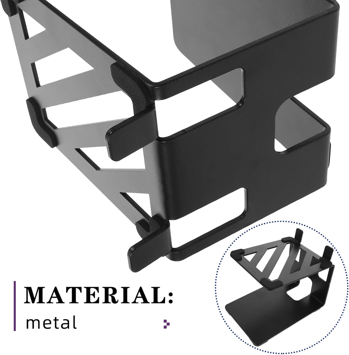 Desktop Metal Speaker Stand with Shock Absorption Silicone Edge Protector 18.5x13x14cm Speaker Holder for Gaming PC and Bookshelf Audio for Studio Monitors