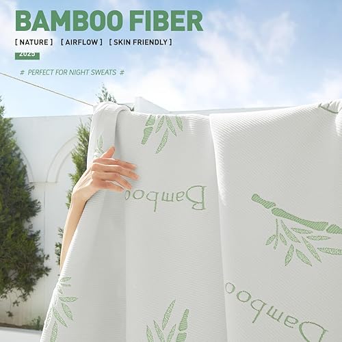 Miniatura 3 de Protector de colchón refrescante tamaño individual, funda de colchón de fibra de rayón 100% impermeable y silenciosa (39 x 75 pulgadas), tamaño de