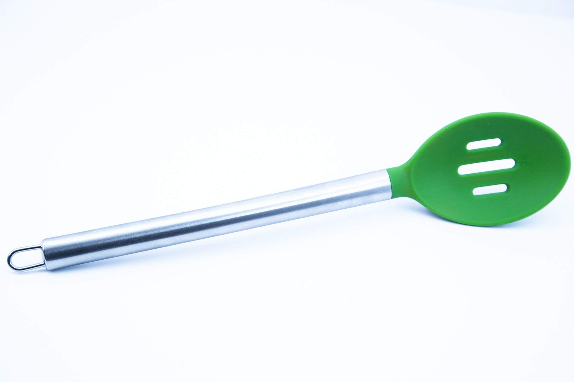 Silicone Slotted Spoon by Chef Frog - For Home or Professional Use - Features our “Stay-Cool” Stainless Steel Handle
