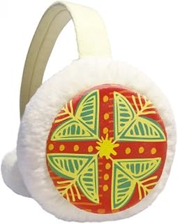 Protetores de ouvido de lã para ambientes externos com estampa de flores e totems de civilização antiga