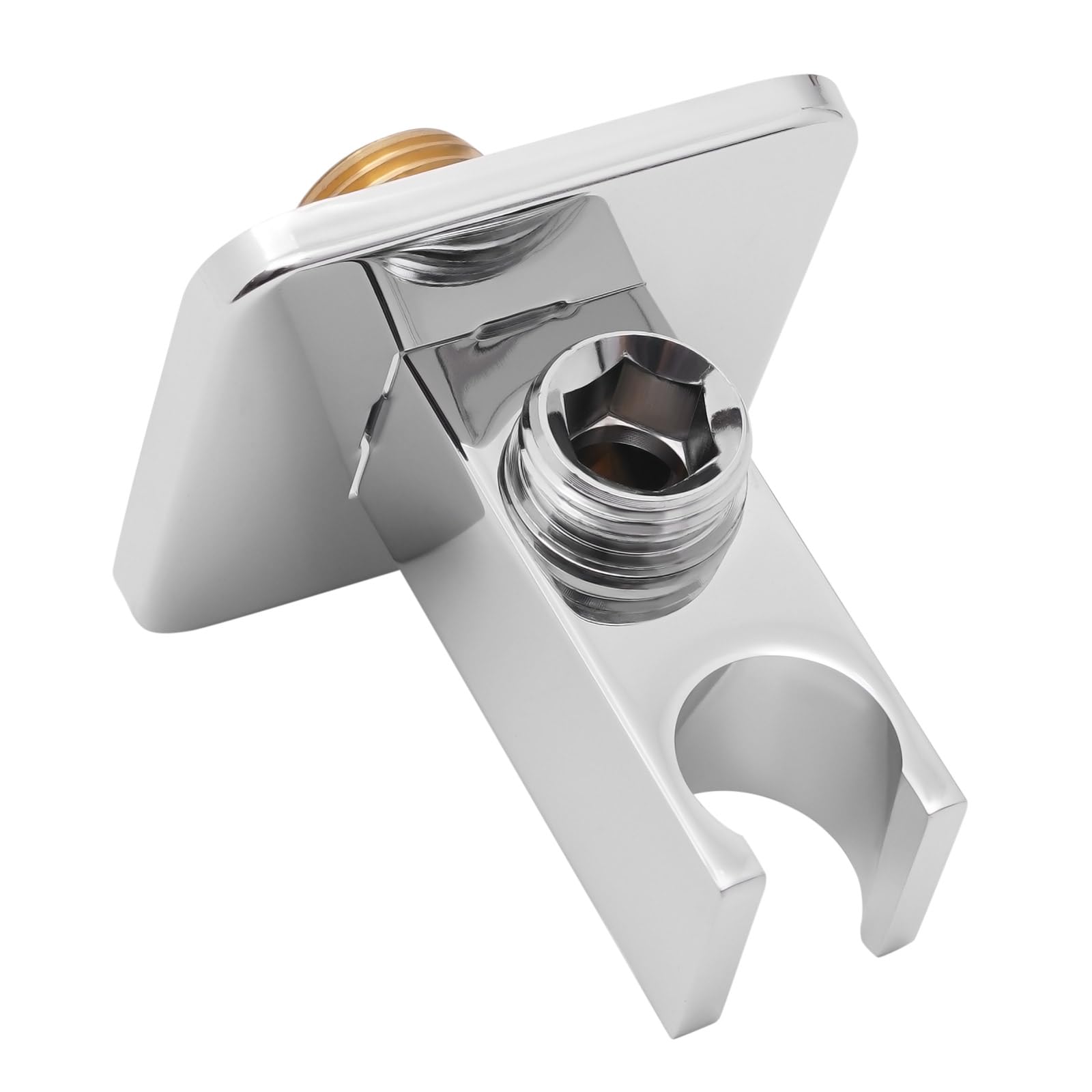 Soffione doccia a mano in ottone, kit di lusso con attacco a parete e set di tubi, per bagno, sistema doccia, stile quadrato contemporaneo