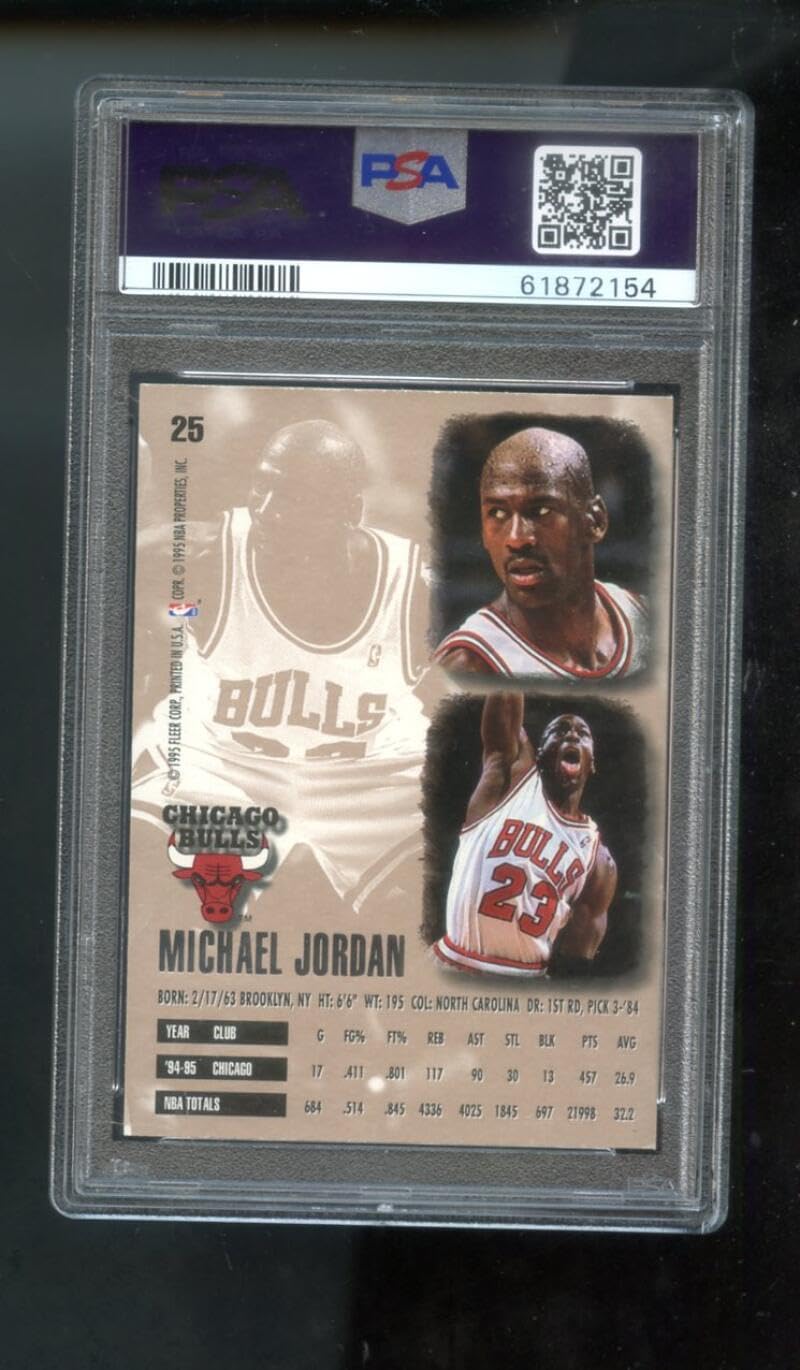 1995-96 Fleer Ultra #25 Michael Jordan PSA 7 Graded Basketball Card NBA 95-96 1995-1996 Chicago Bulls