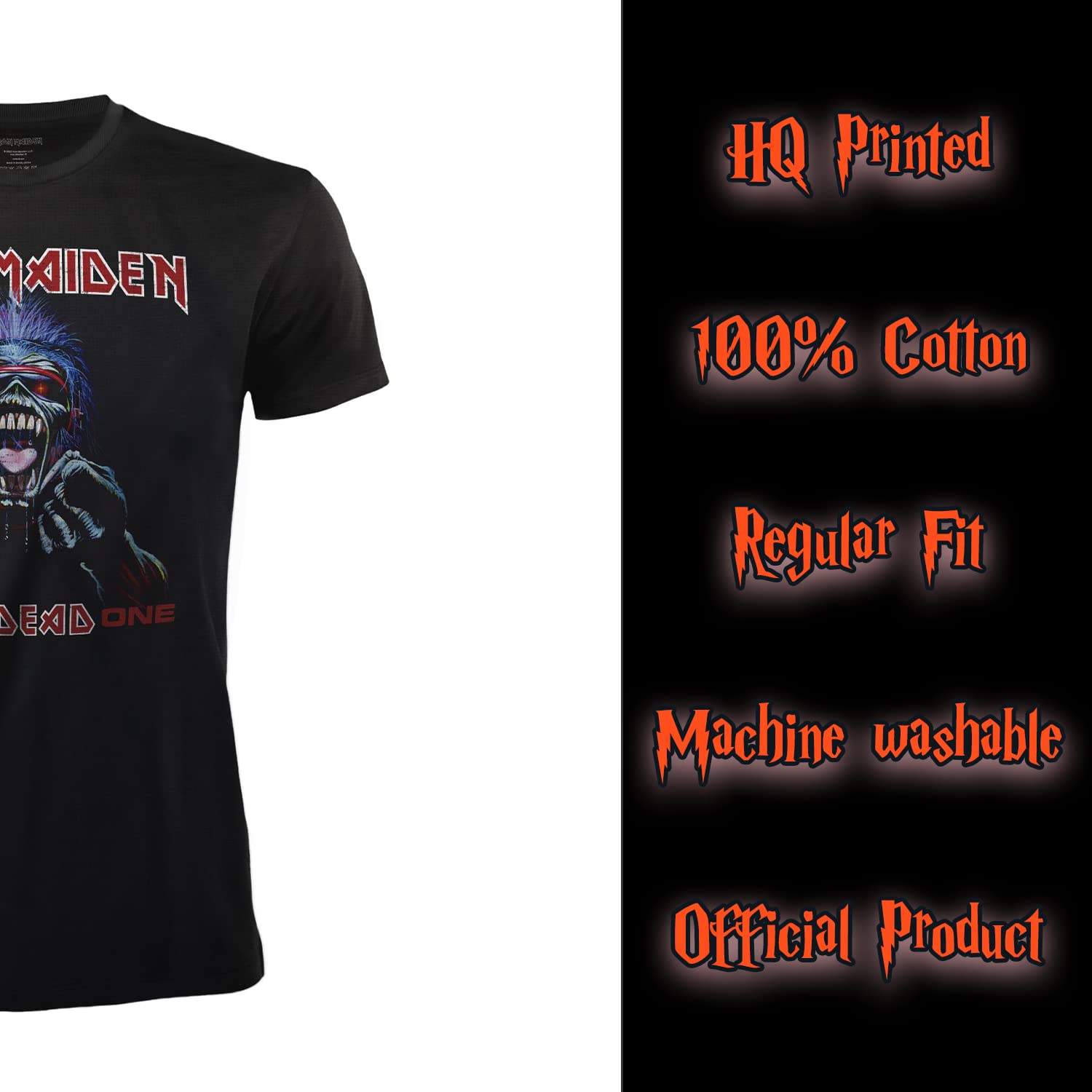 T-shirt Iron Maiden A Real Dead One T-shirt Rock Officiel Noir Band Heavy Metal Coton Unisexe. Adulte Garçon.