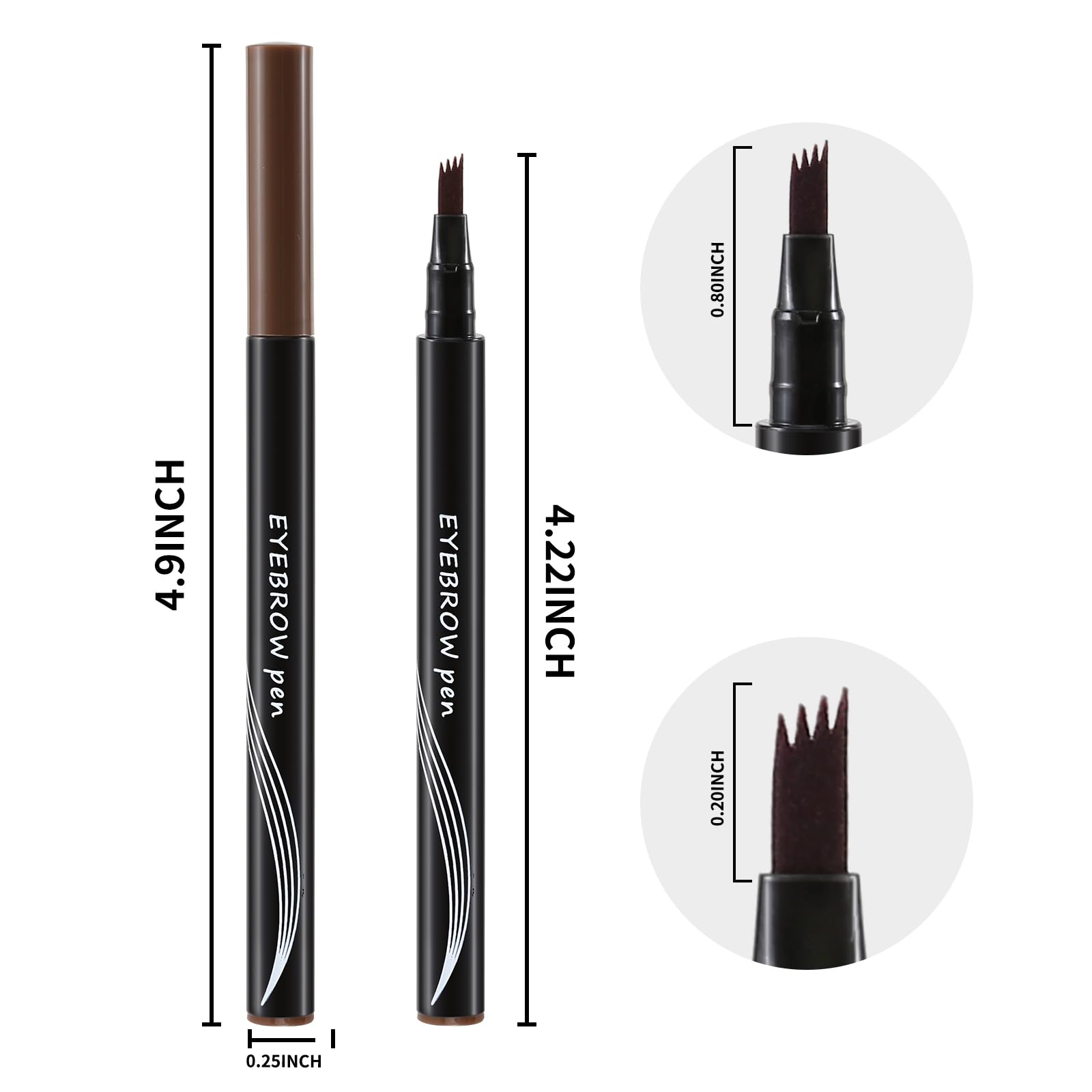Boobeen Waterproof Eyebrow Pen-Micro Tip Eyebrow Pencil, Liquid Eyebrow Fork Tip Pen, Crea Sopracciglia 3D Naturali, Lunga Durata