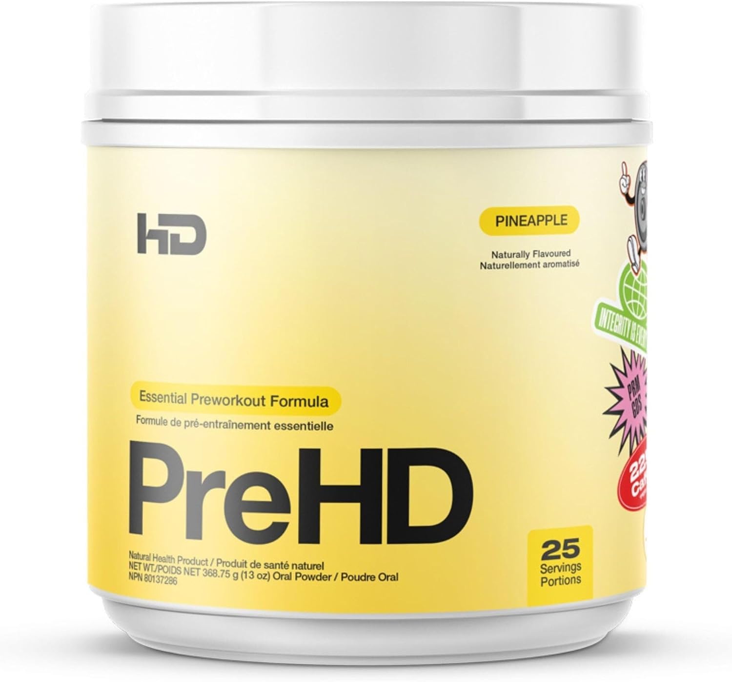 HD MUSCLE PreHD Essential Pre Workout | Preworkout Formula for Men & Women | L-Citrulline, Beta Alanine, Caffeine for Enhanced Energy, Nitric Oxide, Endurance | 25 Servings (Pineapple)